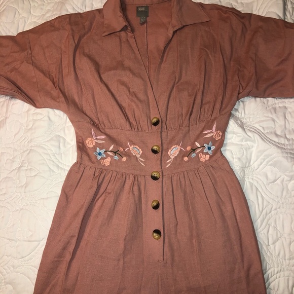 ASOS Embroidered Tea Linen Jumpsuit - Picture 5 of 12